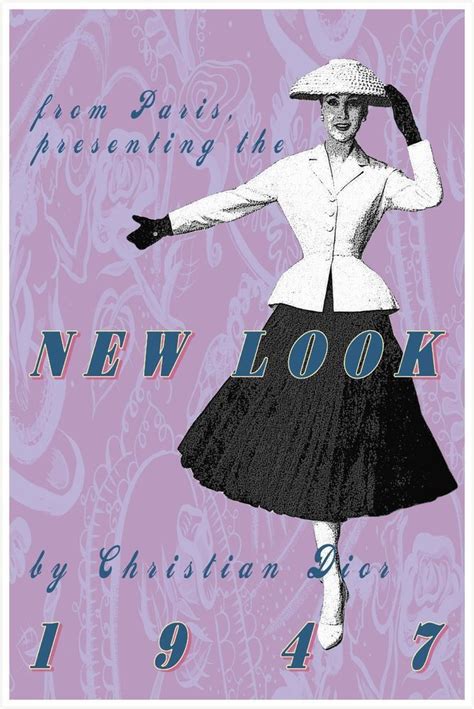 1947 The New Look By Christian Dior A4 Mounted Photo Print Christian