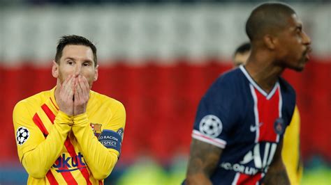 Psg 1 1 Barcelona Agg 5 2 Lionel Messi Scores And Misses Penalty As Barca Bow Out Of