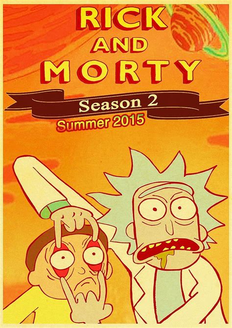 Cartoon Poster Rick And Morty Retro Posters Kraft Wall Paper High