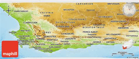 Physical Panoramic Map Of Western Cape