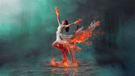 Fire Dancing Photo Manipulation On Water Burning Effect Photoshop Cs6 Tutorial Youtube