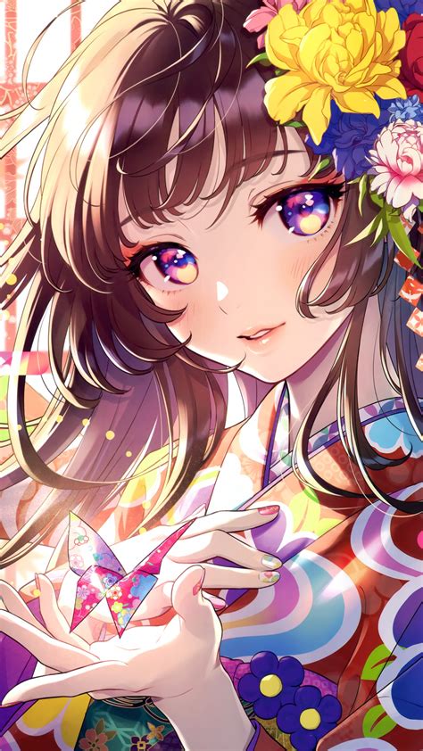Anime Girl Wallpaper 4k Floral Colorful Girly Magical