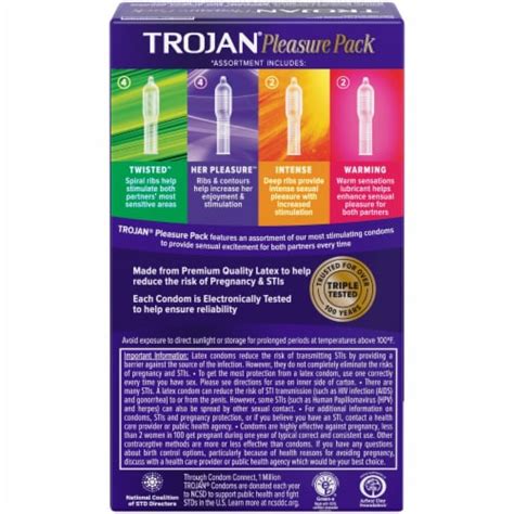 Trojan Pleasure Pack Lubricated Latex Condoms Variety Pack Ct Ralphs