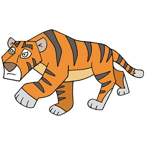 How To Draw A Tiger Easy Drawing Tutorial For Kids