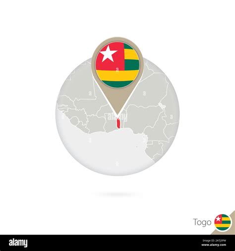Togo Carte Et Drapeau En Cercle Carte Du Togo Broche Du Drapeau Du