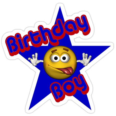 Cute Birthday Boy Smiley Face Stickers By Smilineyes Redbubble