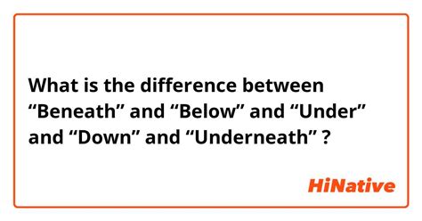 🆚what Is The Difference Between Beneath And Below And Under