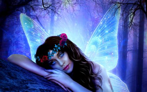 Download Magic Forest Flower Wings Fantasy Fairy Hd Wallpaper By