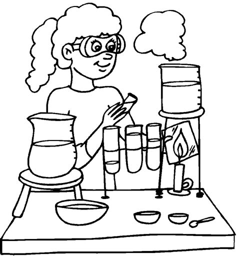 Science Lab Equipment Coloring Pages At Free