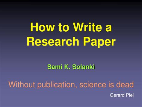 Ppt How To Write A Research Paper Powerpoint Presentation Free
