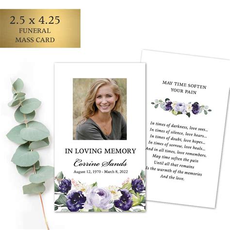 Personalized Funeral Memorial Cards With Photo For A Memorial Service