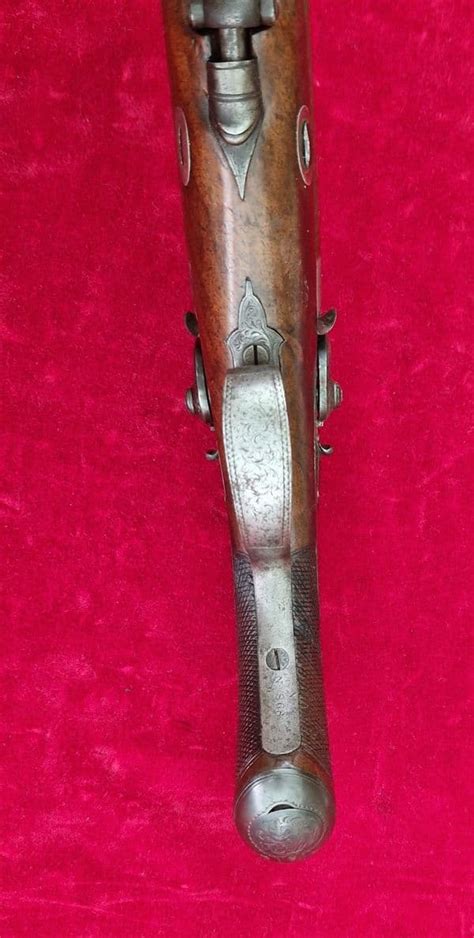 A Superb Double Barrelled 50 Cal Percussion Howdah Pistol By Lang