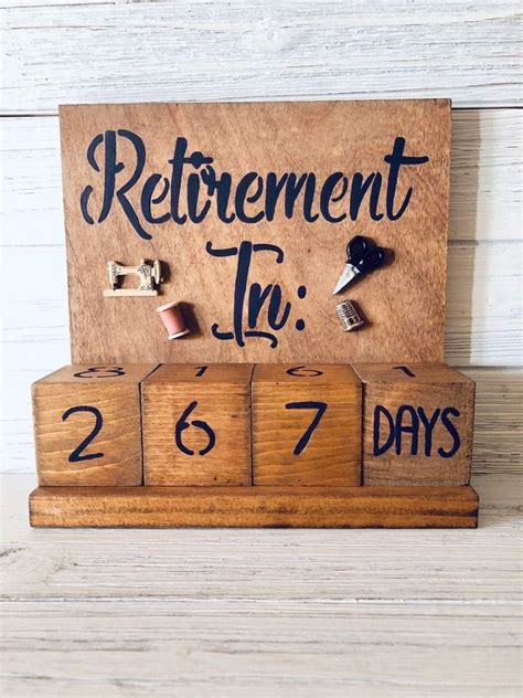 Retirement Countdown Calendar With Blocks Sewing Theme Etsy In 2020
