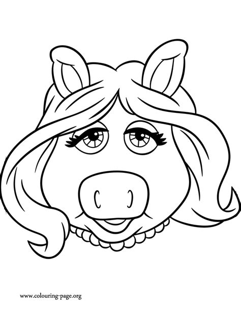 Have fun coloring the face of Miss Piggy from Muppets. Enjoy this