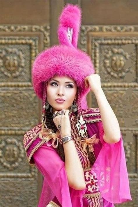 Kazakh Girl In Traditional Outfit Color Crush Pink Pinterest