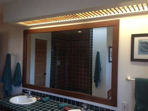 You can also have the edges of the mirror polished to create a sleek, finished look. Handmade Bathroom Mirror Frame Custom Light Cover by Dagan ...
