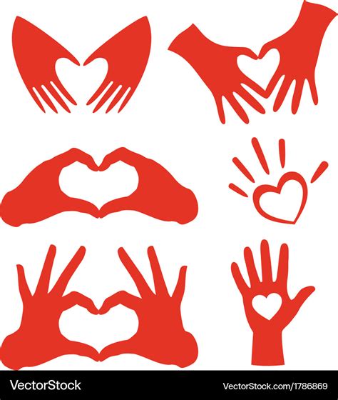 Heart Hands Set Royalty Free Vector Image Vectorstock