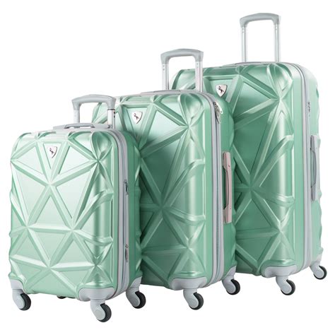 Gem 3 Piece Hardside Expandable Spinner Luggage Set Mint