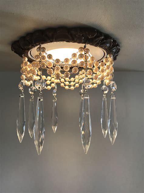 4″ Victorian Recessed Light Trim Chandelier With 3 Pearl Chains Beaux