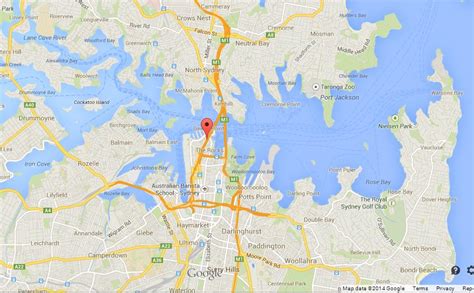 Sydney Harbour Bridge On Map Of Sydney