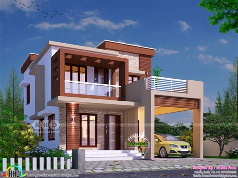 Small Double Storied Contemporary Home 1690 Sq Ft Kerala Home Design