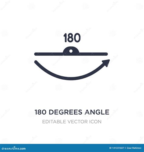 180 Degrees Angle Icon On White Background Simple Element Illustration