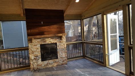 Screened In Porch With Fireplace Porch Fireplace Fireplace Screened