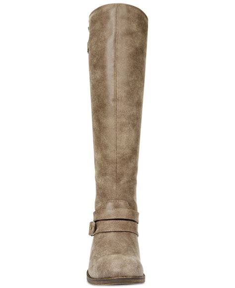 Lyst Madden Girl Caanyon Tall Shaft Wide Calf Riding Boots In Brown
