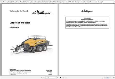 Challenger Na 2370 Ultra Hd Large Square Baler Service Manual