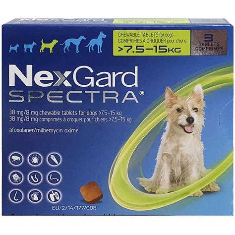 Nexgard Spectra Medium Dog 75 15kg Green Box 3s Brighton Vet Care