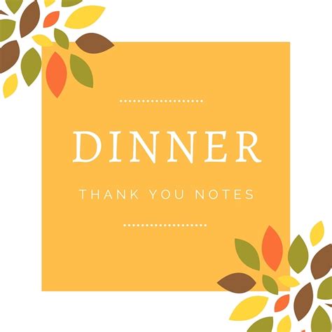 Dinner Thank You Notes Free Thank You Card Wording