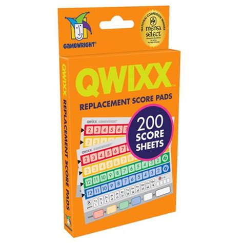 Qwixx Score Pads Gamewright Puzzle Warehouse