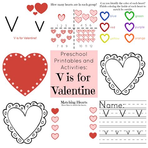 The Life Of Jennifer Dawn V Is For Valentine Preschool Printables And