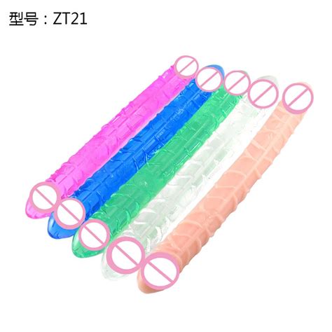 Top Silicone Double Ended Dildo Realistic Female Masturbation 5 Color Choose Double Dong Huge