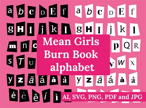 Burn Book Font Mean Girls Alphabet Ranson Style Letters Magazine Font