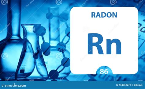 Radon Rn Sinal Do Elemento Químico Renderização 3d Isolada Em Fundo