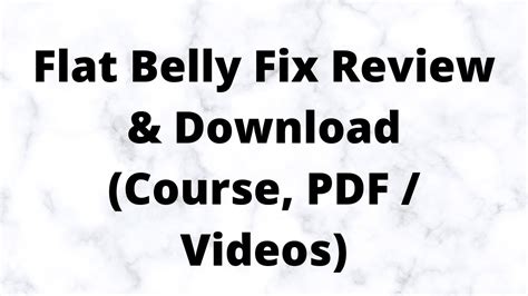 Flat Belly Fix Review And Download Course Pdf Videos Youtube