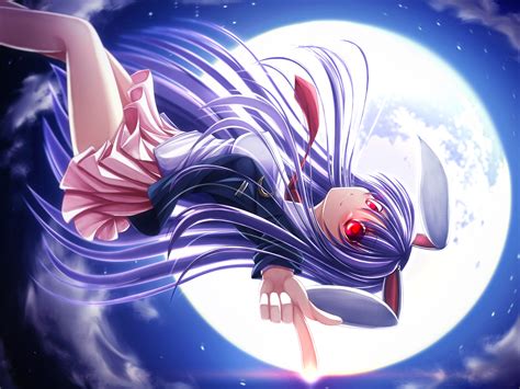 Bunny Ears Bunnygirl Moon Purple Hair Red Eyes Reisen Udongein Inaba