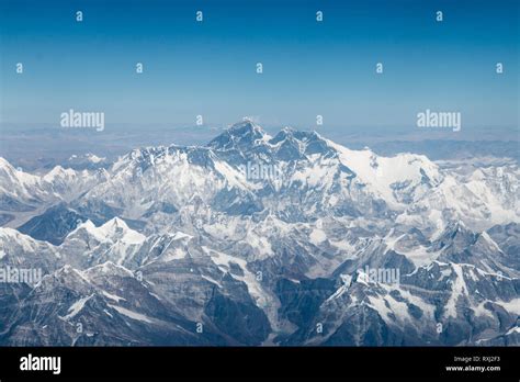 Aerial View Of The Himalaya Mountains Taken From The Flight Between