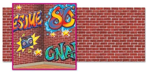 80s Graffiti Insta Scene Kit Re Usable Lightweight Plastic Wall Decoration