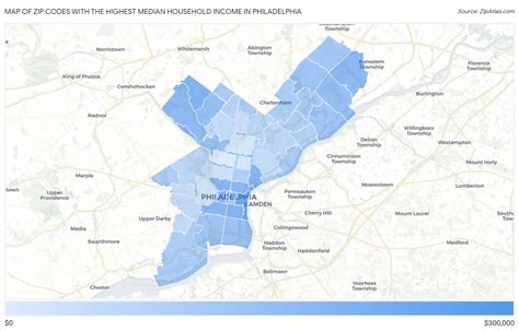 Highest Median Household Income In Philadelphia By Zip Code Zip Atlas
