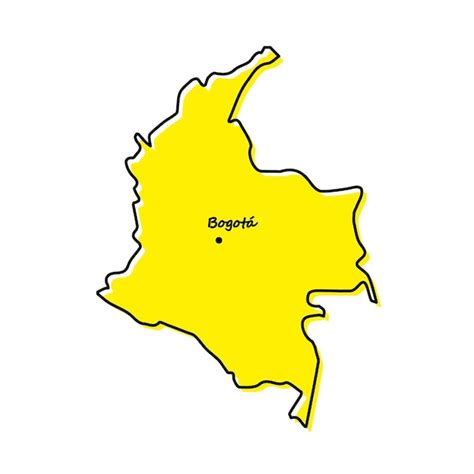 Premium Vector Simple Outline Map Of Colombia With Capital Location