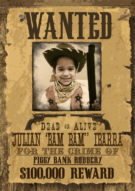 Wild West Wanted Poster Printable