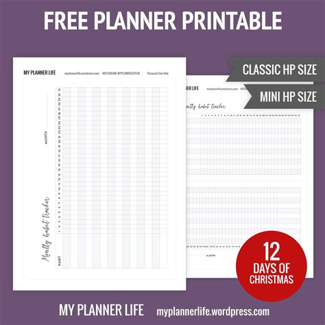Free Printable Day 3 Monthly Tracker Happy Planner Printables