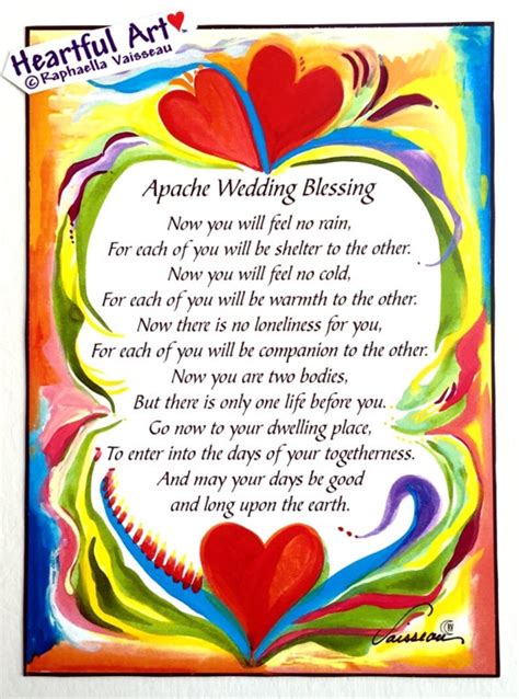 Apache Wedding Blessing 5x7 Inspirational Poster Bride Groom Etsy