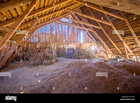 Hay Loft In Old Barn In Sweden Stock Photo Royalty Free Image