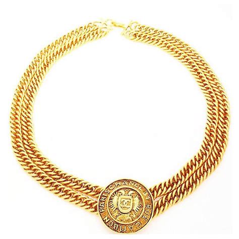 Chanel Rare Vintage 24k Gold Plated Lined Chain Rue Cambon Choker