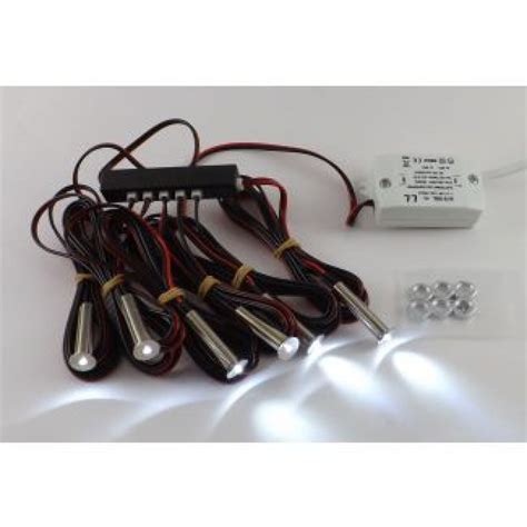 6 Led White Micro Dot Plinth Light Kit With Driver
