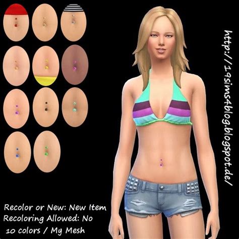 Belly Piercing Set 1 At 19 Sims 4 Blog Sims 4 Updates