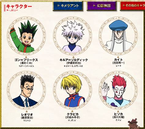 Hunter X Hunter Fansite Character Visual Preview Of Main Charcters